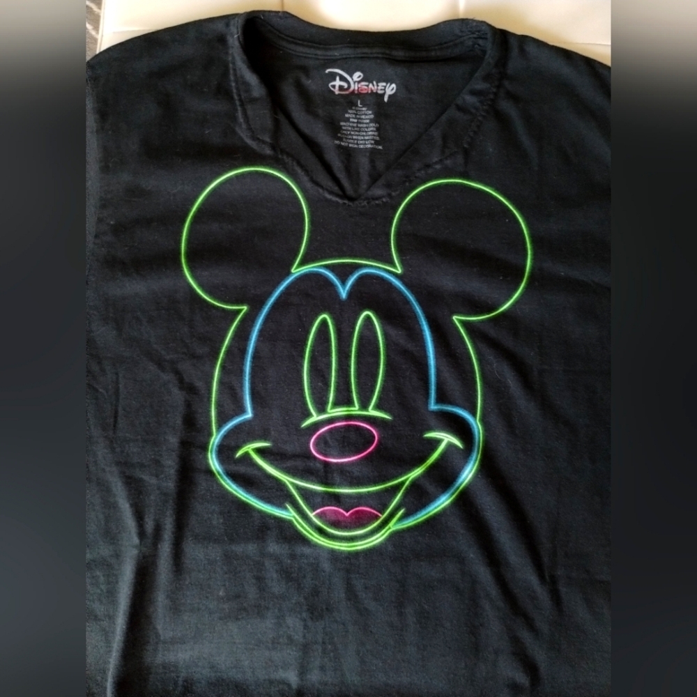 Disney Mickey Mouse Neon Look T shirt - Picture 5 of 8